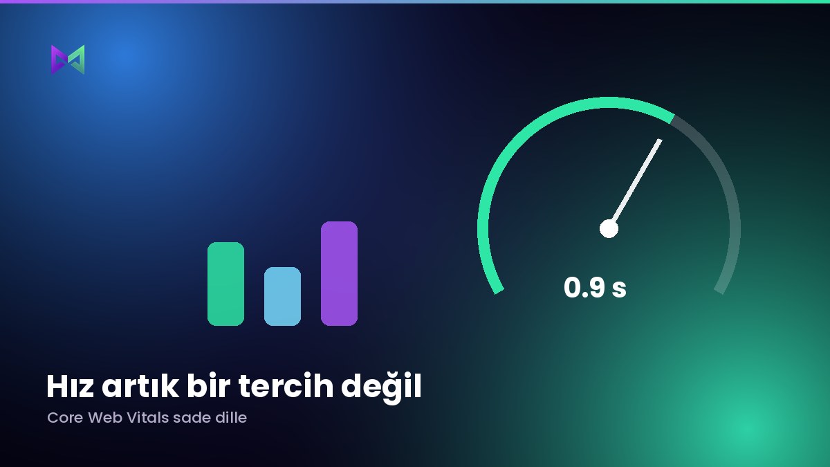 Site hızı göstergesi ve Core Web Vitals ölçüm çubukları